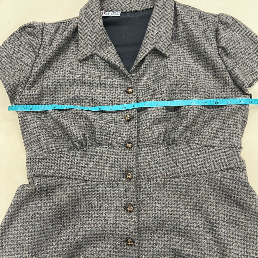 Classic Houndstooth Button-Down Dress - image 5